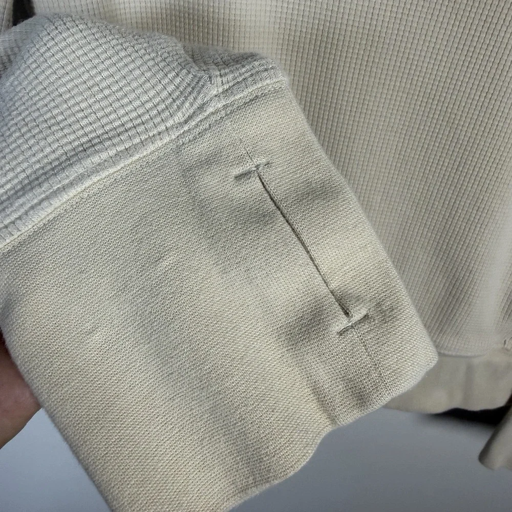 Pact Small Waffle Knit Sweatshirt Pullover Snap Oatmeal 100% Organic Cotton - Picture 7 of 13